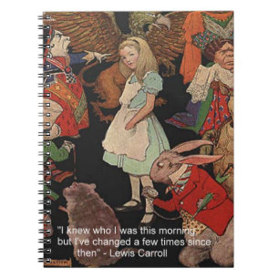 Lewis Carroll Illustration & Mind Change Zitat Notizblock