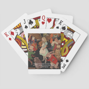 Lewis Carroll Illustration & Mind Change Zitat Spielkarten