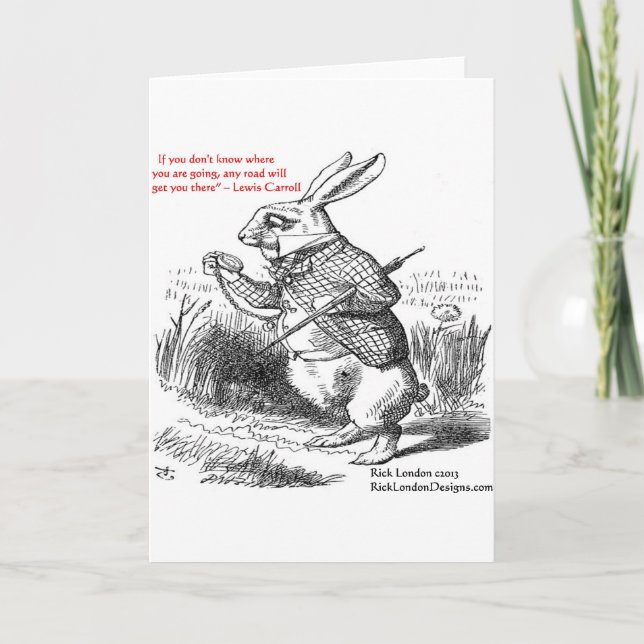 Lewis Carroll Looking Glass Illustration & Zitat Karte (Vorderseite)