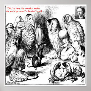 Lewis Carroll Spiegel-Illustration & Zitat Poster