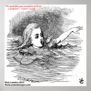Lewis Carroll Spiegel-Illustration & Zitat Poster