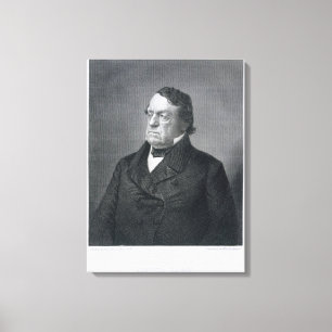 Lewis Cass, graviert von William G. Jackman Leinwanddruck
