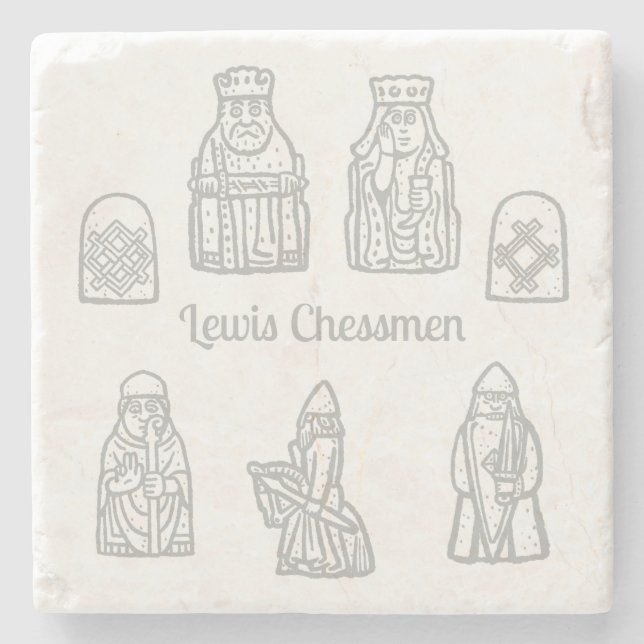 Lewis Chessmen in the Frontline Steinuntersetzer (Vorderseite)