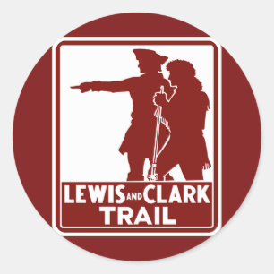 Lewis & Clark, Traffic Guide Sign, USA Runder Aufkleber