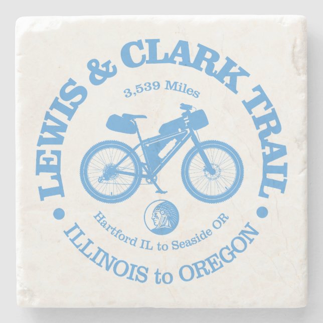 Lewis & Clark Trail (Radfahren) Steinuntersetzer (Vorderseite)