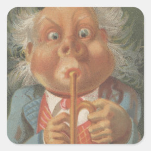 Lewis & Co. Fine Groceries Ephemera Quadratischer Aufkleber