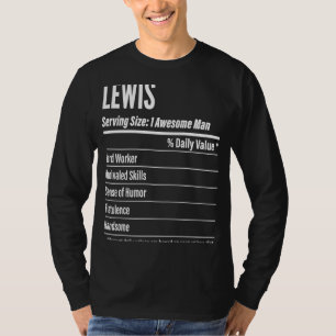 Lewis ernährungsphysiologische Fakten für Größenka T-Shirt