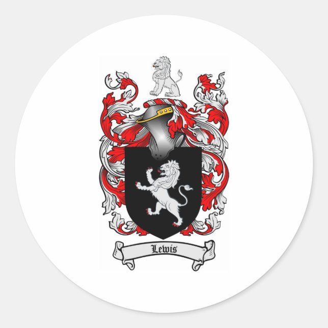 Lewis Familienwappen - Lewis-Wappen Runder Aufkleber (Vorderseite)