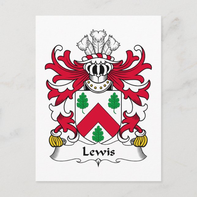 Lewis Familienwappen Postkarte (Vorderseite)