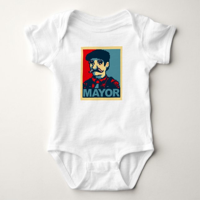 Lewis For Mayor - inspirierte Kampagne im Stardew- Baby Strampler (Vorderseite)