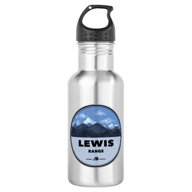Lewis Mountain Range Camping Edelstahlflasche (Vorderseite)