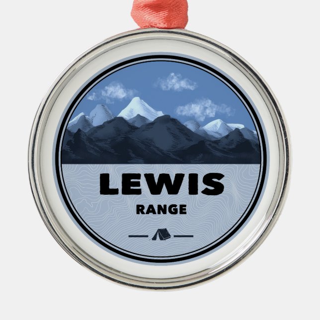 Lewis Mountain Range Camping Ornament Aus Metall (Vorne)