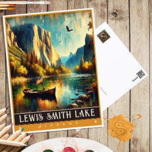 Lewis Smith Lake, Alabama Vintage-Gemälde Postkarte