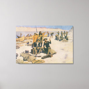 Lewis und Clark beim Columbia River Leinwanddruck