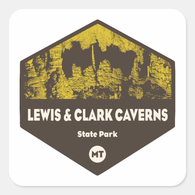 Lewis und Clark Caverns Staat Park Montana Quadratischer Aufkleber (Vorderseite)