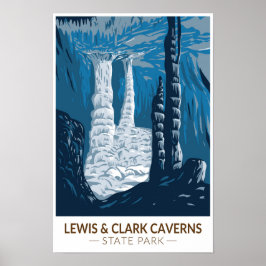 Lewis und Clark Caverns Staat Park Montana Vintag Poster