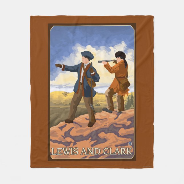 Lewis und Clark, die den Westen erforschen Fleecedecke (Vorderseite)