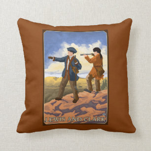 Lewis und Clark, die den Westen erforschen Kissen