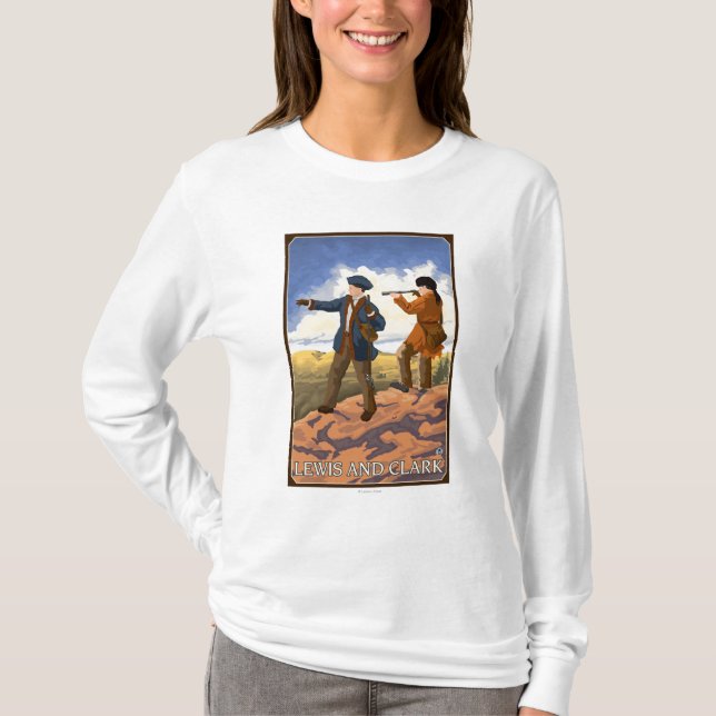 Lewis und Clark, die den Westen erforschen T-Shirt (Vorderseite)