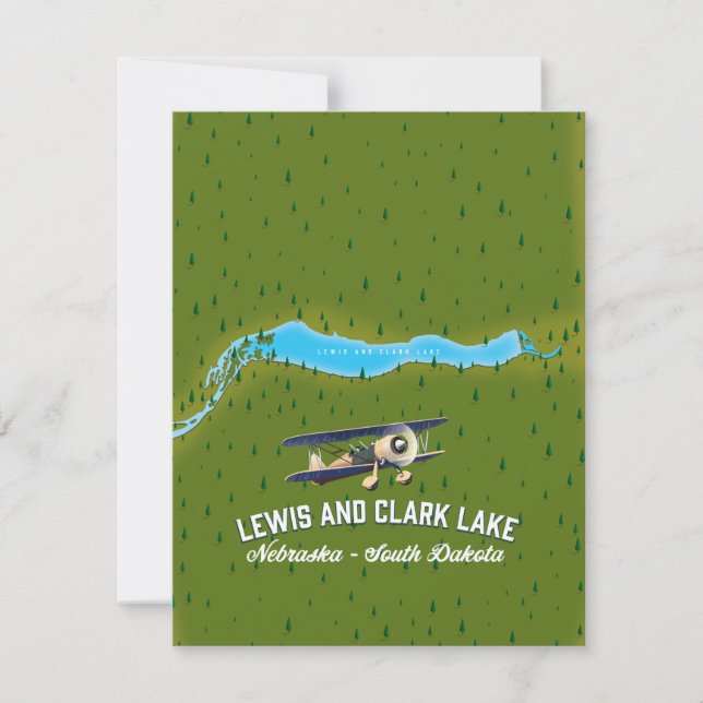 Lewis und Clark Lake Map Poster. (Vorderseite)