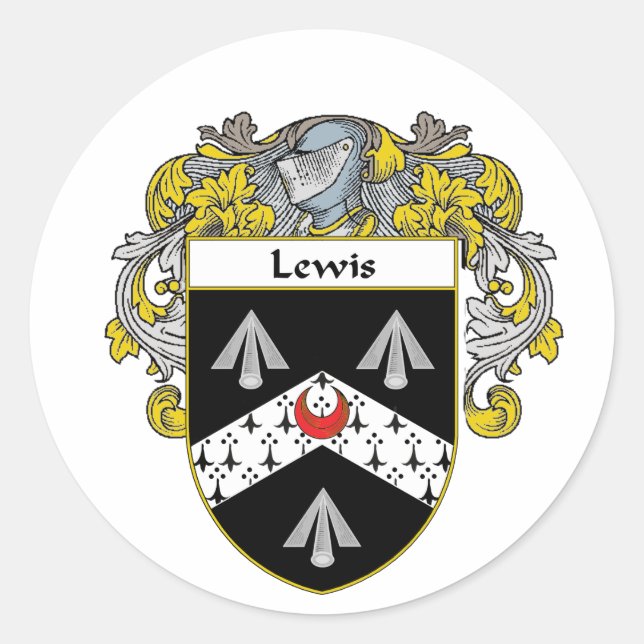 Lewis-Wappen (mantled) Runder Aufkleber (Vorderseite)