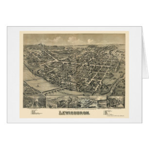 Lewisburg, panoramische Karte PAs - 1884