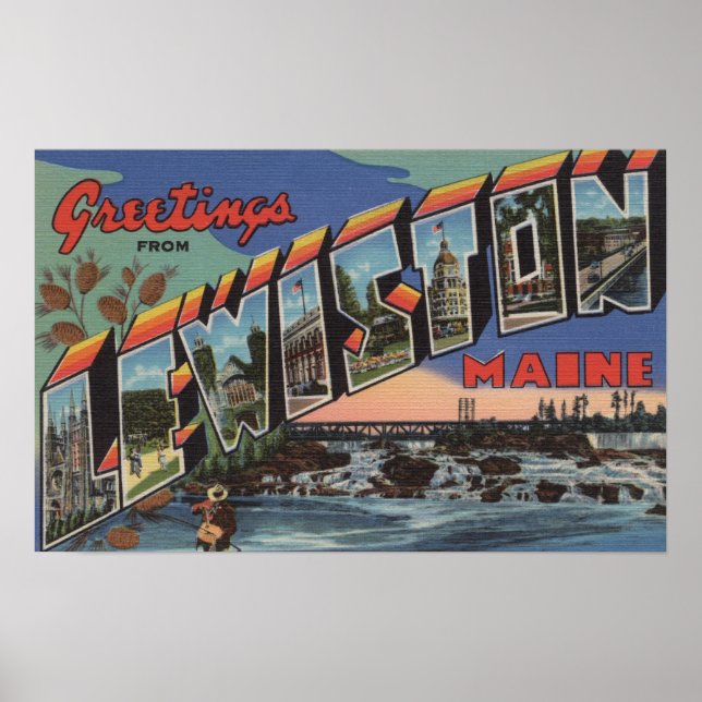 Lewiston, Maine (River Scene) Poster (Vorne)