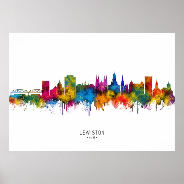 Lewiston Maine Skyline Poster (Vorne)