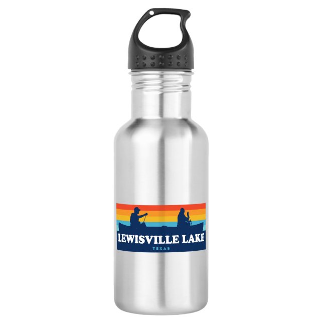 Lewisville Lake Texas Canoe Edelstahlflasche (Vorderseite)