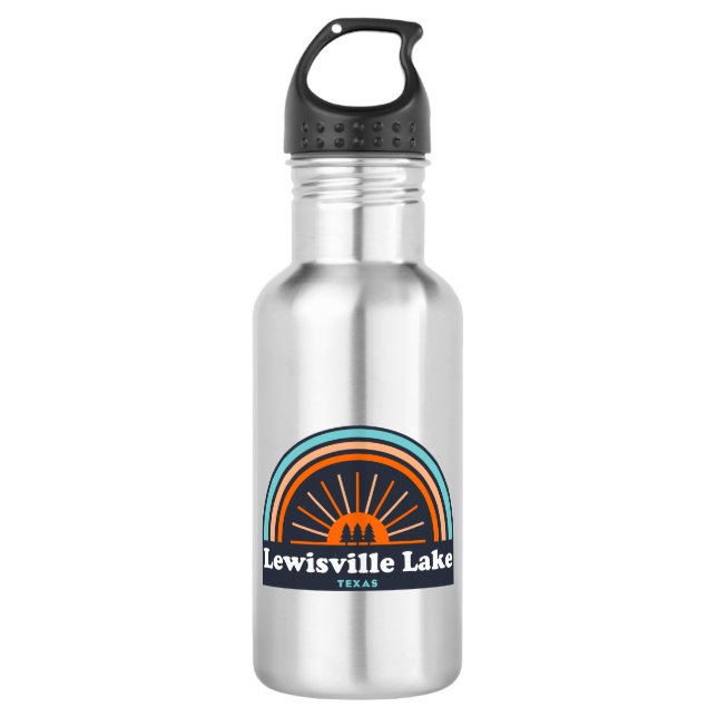 Lewisville Lake Texas Rainbow Edelstahlflasche (Vorderseite)