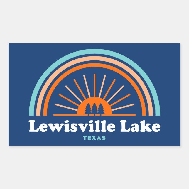 Lewisville Lake Texas Rainbow Rechteckiger Aufkleber (Vorderseite)