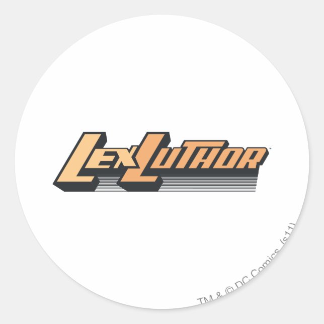 Lex Luther - Eine Zeile Runder Aufkleber (Vorderseite)