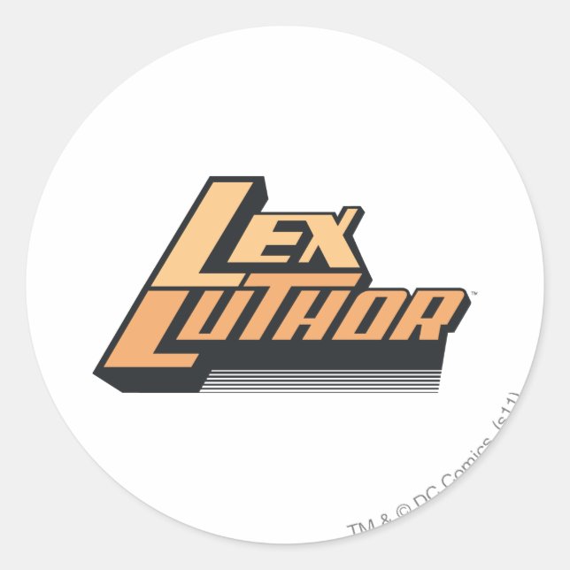 Lex Luther - Zwei Linien Runder Aufkleber (Vorderseite)