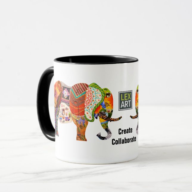 LexArt erstellt Collaborate Elephant-Tasse Tasse (Vorderseite Links)