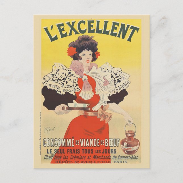 L'Excellent France Vintag 1895 Poster Postkarte (Vorderseite)