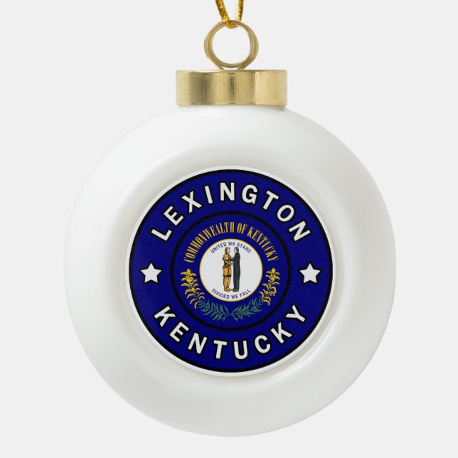 Lexington Kentucky Keramik Kugel-Ornament (Vorderseite)