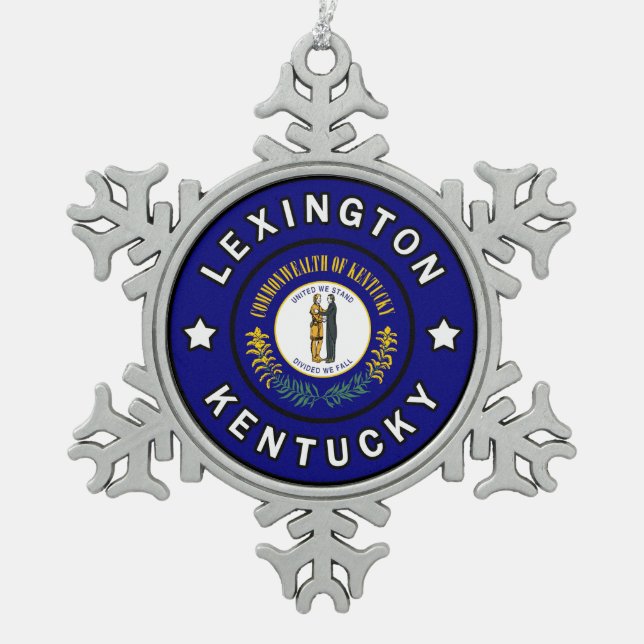 Lexington Kentucky Schneeflocken Zinn-Ornament (Vorderseite)