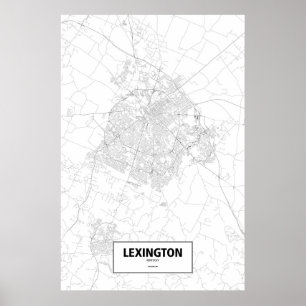 Lexington, Kentucky (Schwarzes auf Weiß) Poster