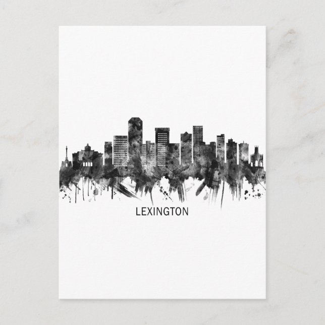 Lexington Kentucky Skyline BW Einladungspostkarte (Vorderseite)