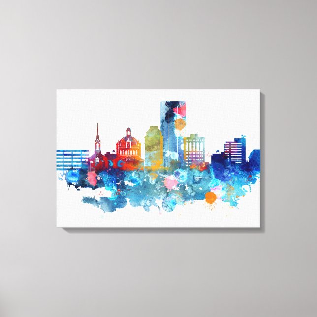Lexington, Kentucky, Wasserfarben-Skyline Leinwanddruck (Vorderseite)
