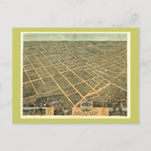 Lexington KY 1871 Antike Panorama-Karte Postkarte