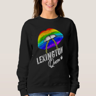 Lexington Queen Lgbtq Gay Pride Flag Lips Rainbow Sweatshirt