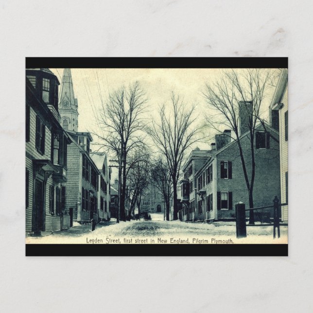 Leyden St Pilgrim Plymouth MA c1908 Postkarte (Vorderseite)
