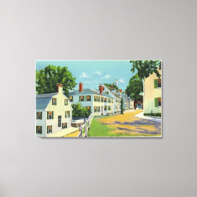 Leyden Street View, First Street in New England Leinwanddruck (Vorderseite)