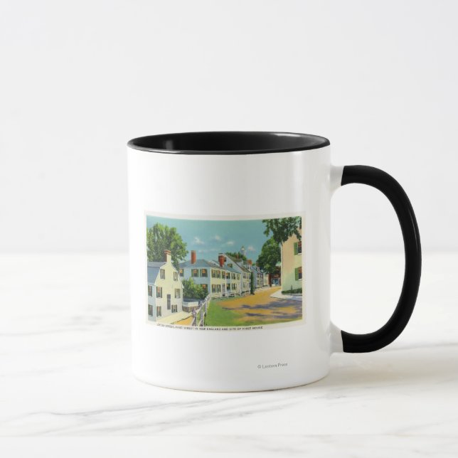 Leyden Street View, First Street in New England Tasse (Rechts)