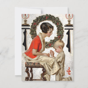 Leyendecker Weihnachtsgebet 1921 Feiertagskarte