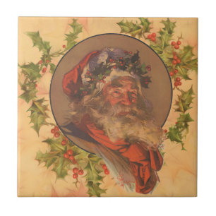 Leyendecker Weihnachtsmann Antik Viktorianisch Fliese