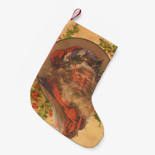 Leyendecker Weihnachtsmann Antik Viktorianisch Kleiner Weihnachtsstrumpf