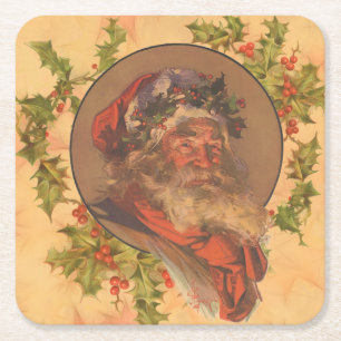 Leyendecker Weihnachtsmann Antik Viktorianisch Rechteckiger Pappuntersetzer