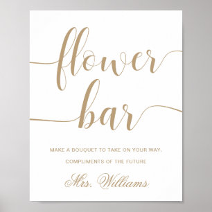 Leyton Gold Modern Minimal Blume Bar Sign Poster
